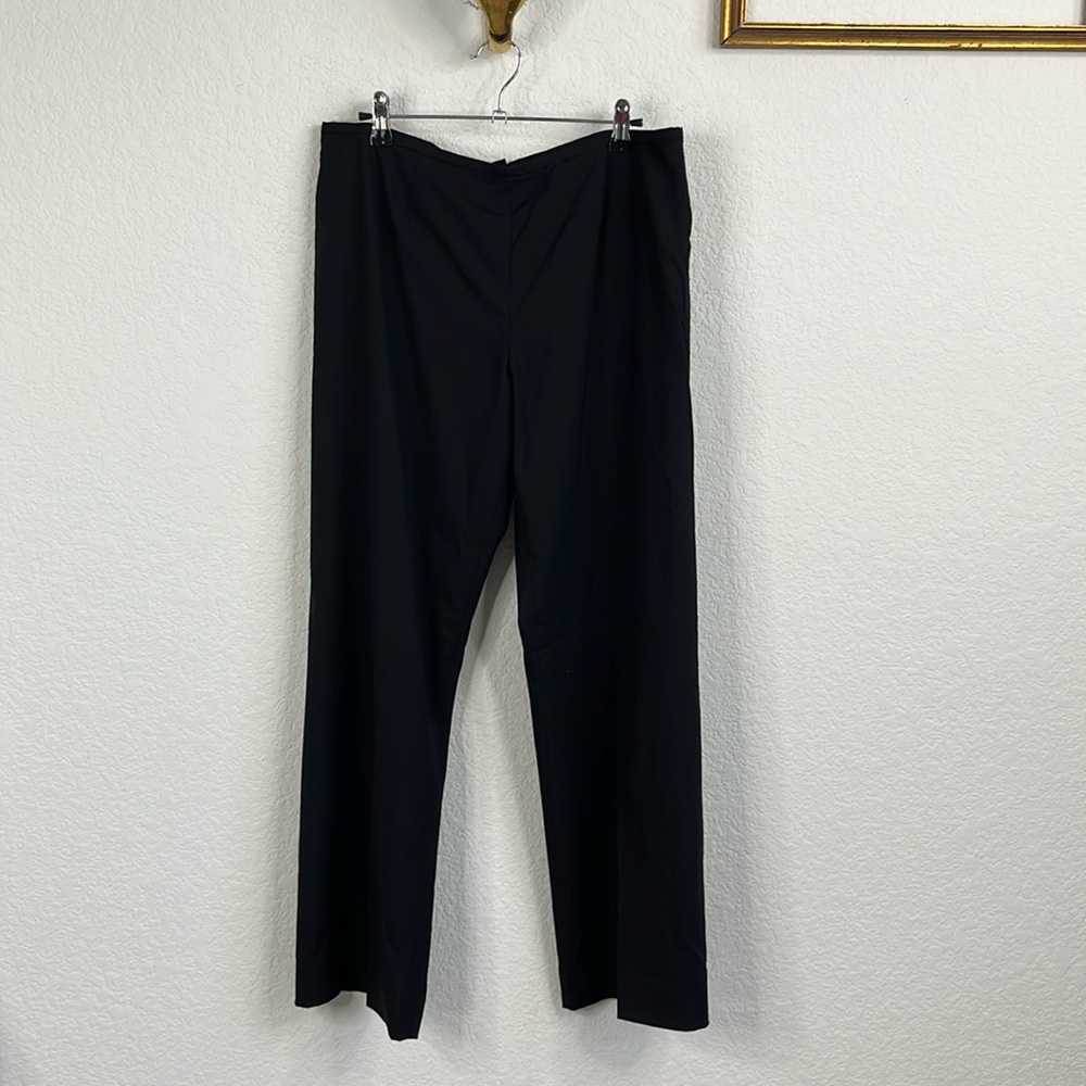 Leggiadro Flat Front Straight LegBack Zip Trouser Pant